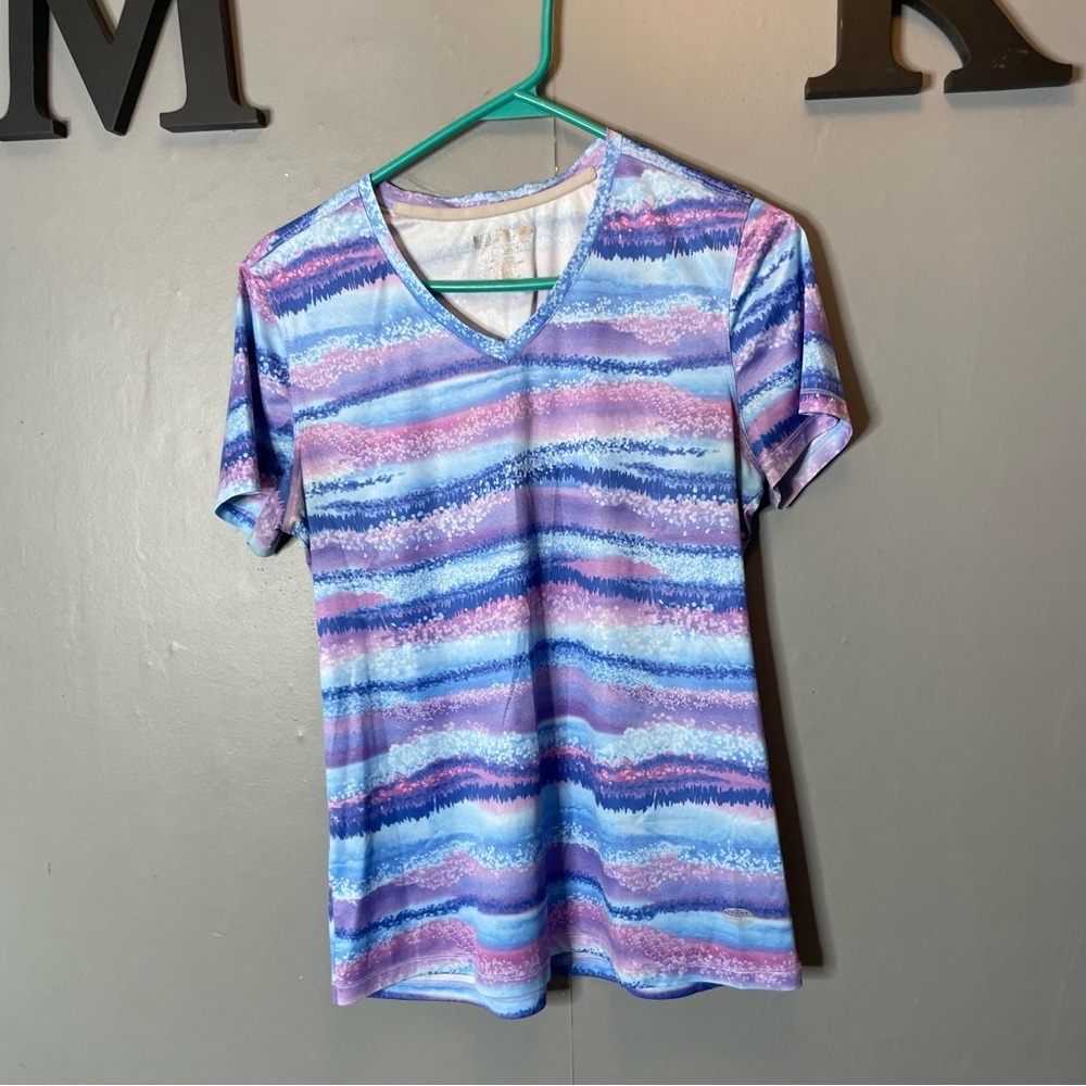 Reel legends UPF Sun shirt Women's‎ Multicolor Striped Top size medium